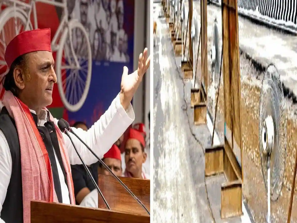 लखनऊ-कानपुर एक्सप्रेसवे पर मरम्मत सुखाने को लगे पंखे, अखिलेश ने VIDEO शेयर कर किया तंज